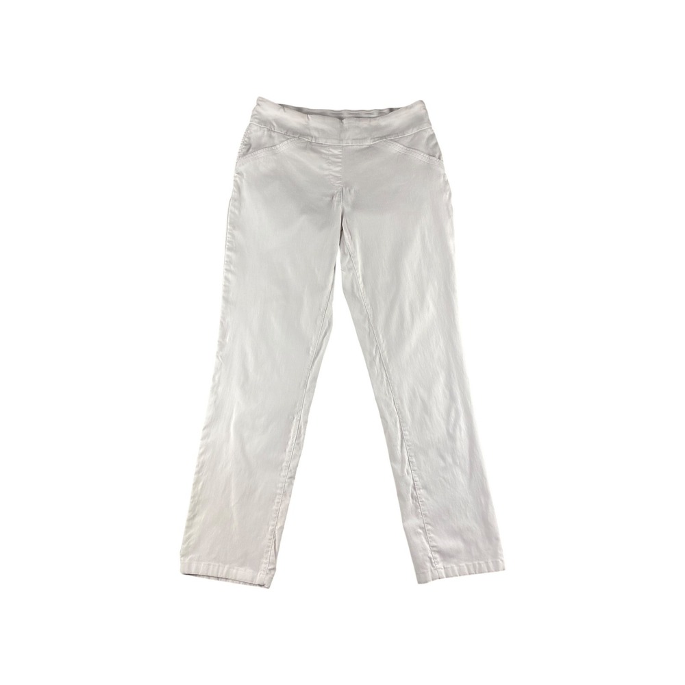 ALIA Petite Stretch Pants Light Beige Straight Leg Elastic Waist Womens Size 8P‎